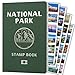 National Parks Stamp Book with Sticker Set: Passport-Sized National Park Book with Passport Stickers, Travel Planner, Map, and Parks Checklist Tracker