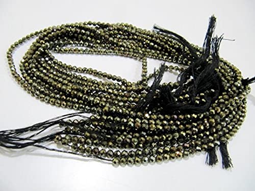Perles spinelle noir 3mm facete pour créer vos colliers d'été et bijoux de soirée dorés