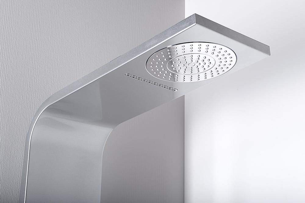 Pannello doccia cascata colonna doccia rubinetto doccia alluminio 140 cm 4 funzioni