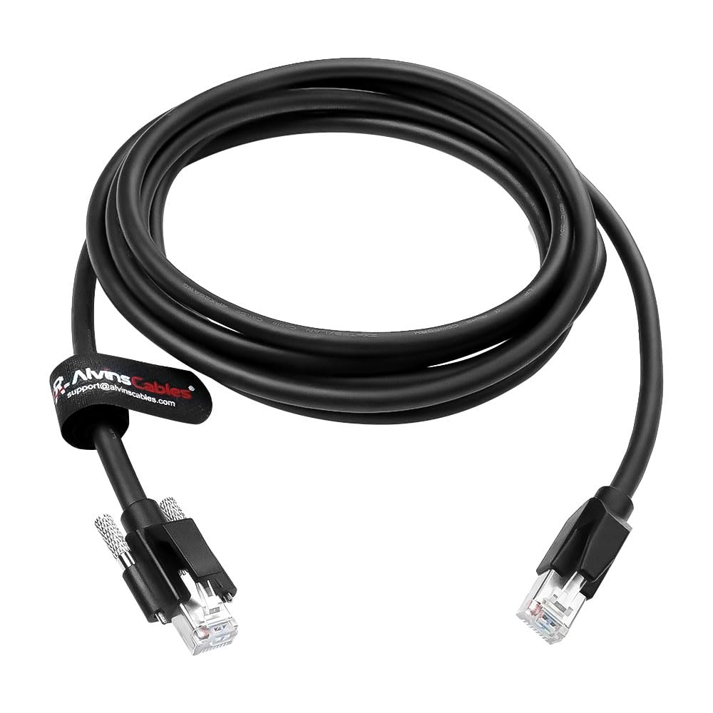 Alvin's Cables Gige Vision Câble horizontal RJ45 Lock vis industriel Câble Ethernet blindé CAT6A-Flex-Chain haut contenu, compatible avec Cognex Keyence Basler HikVision Camera16.4ft