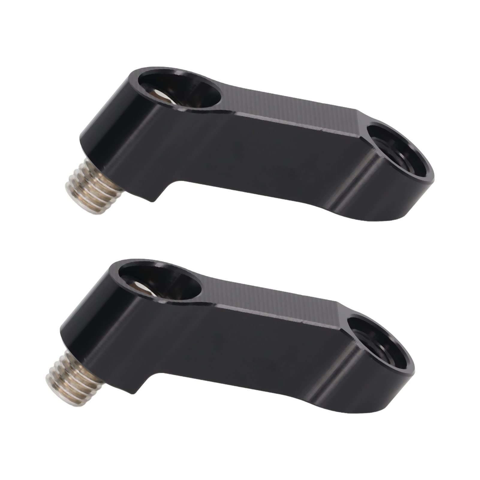 AramoxMotorcycle Mirror Extension Adapters 10mm (0.39 inches) Pair - Mirror Mount Riser for NMAX 155 & 125 Models 2015‑2022 (Black), Black Pair 10mm Mirror Extension Risers for NMA