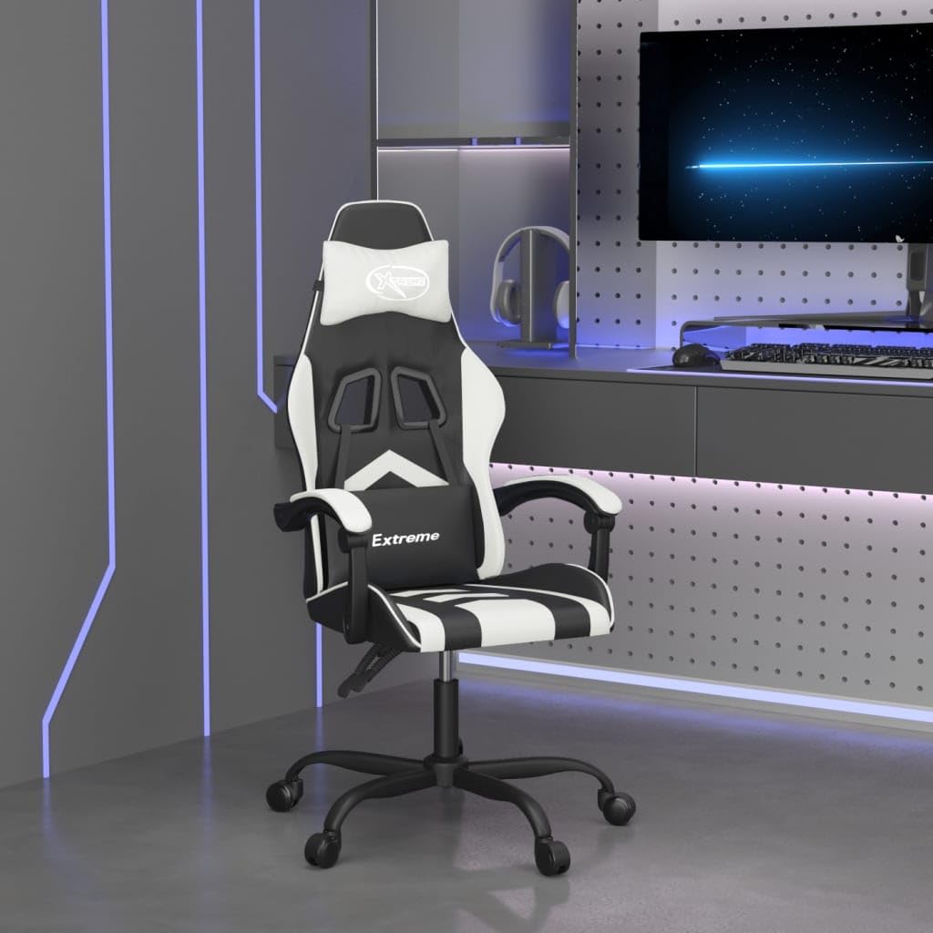 Siège de gaming en cuir synthétique haut de gamme fauteuil de bureau ergonomique massant chic
