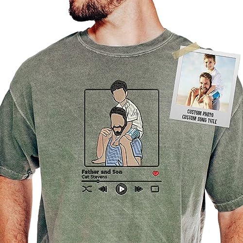 ROSLILY Personalized Custom Embroidered Music T-shirt/Sweatshirt Design Your Own Photo Song Music for Men Women