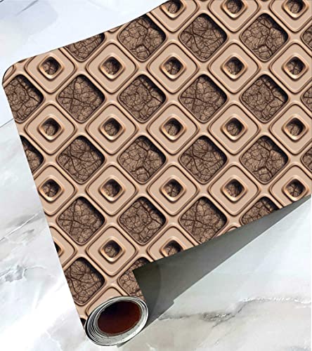 Image of CABANA HOMES Wall Stickers Botanical DIY 3D Wallpaper for Decals (45 x 125 cm, 2 Rolls) (12 sq. ft) Decorative Self Adhesive Wardrobe, Bedroom, Furniture, Door, Living Room, Brown