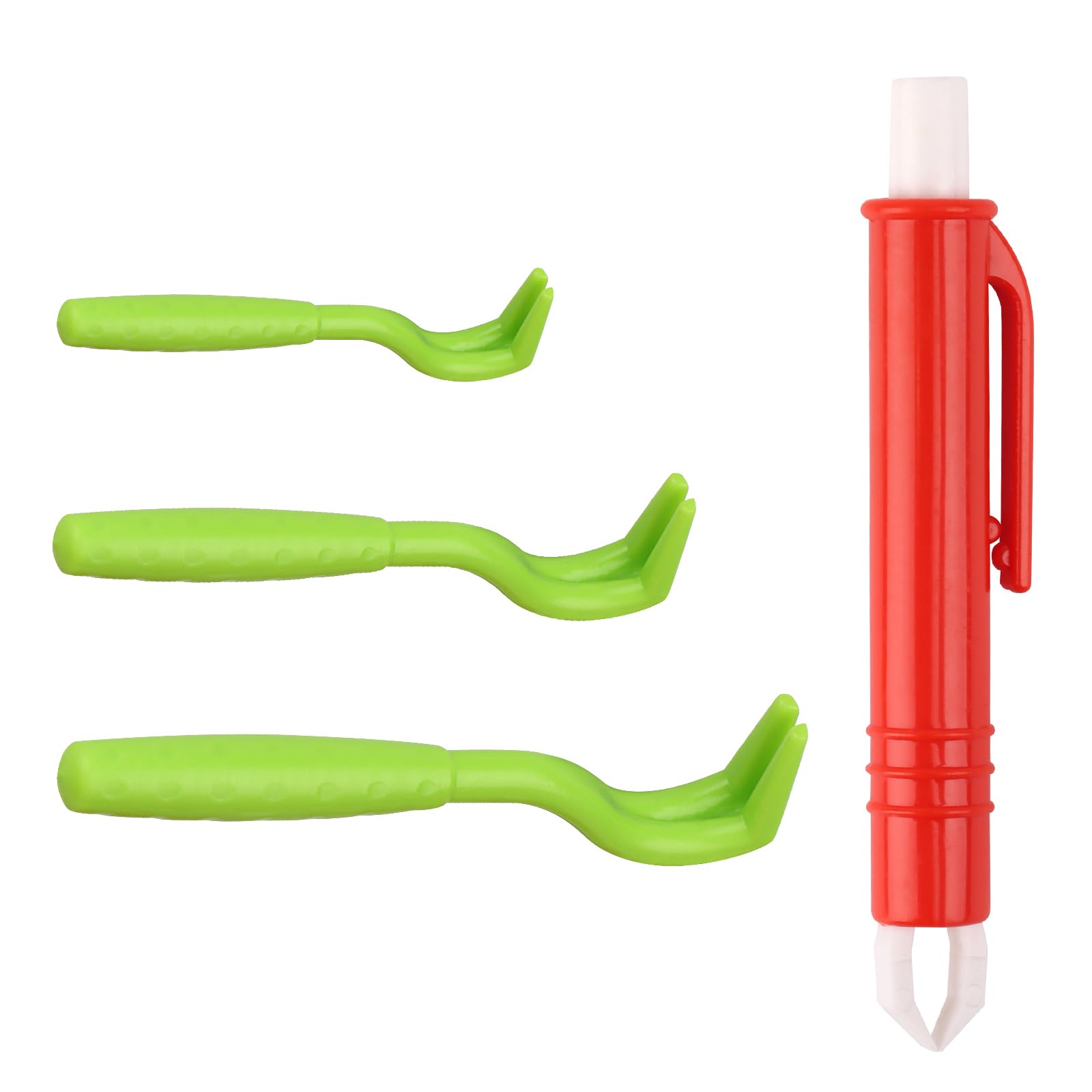 KEWUZY 1 Pince à Tiques et 3 Crochet à Tiques pour Chat et Humains, Lot de 4 Tire Tique, pour Chat et Humains, Pince Anti Tique pour Tiques de Toutes Tailles, Tire Tique, Crochet à Tiques