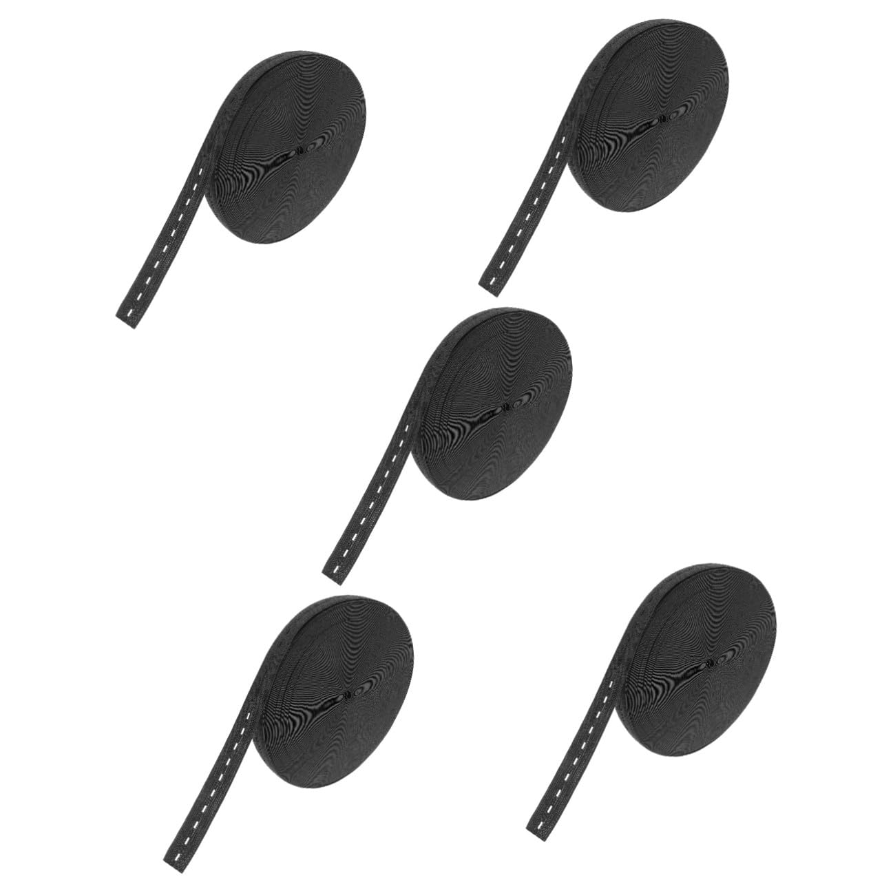 Angoily 5 Rollos Banda Elástica con Ojales Ajustables de Metros para Coser Ropa Cinturillas Manualidades y Prendas Elásticas de Poliéster Resistente