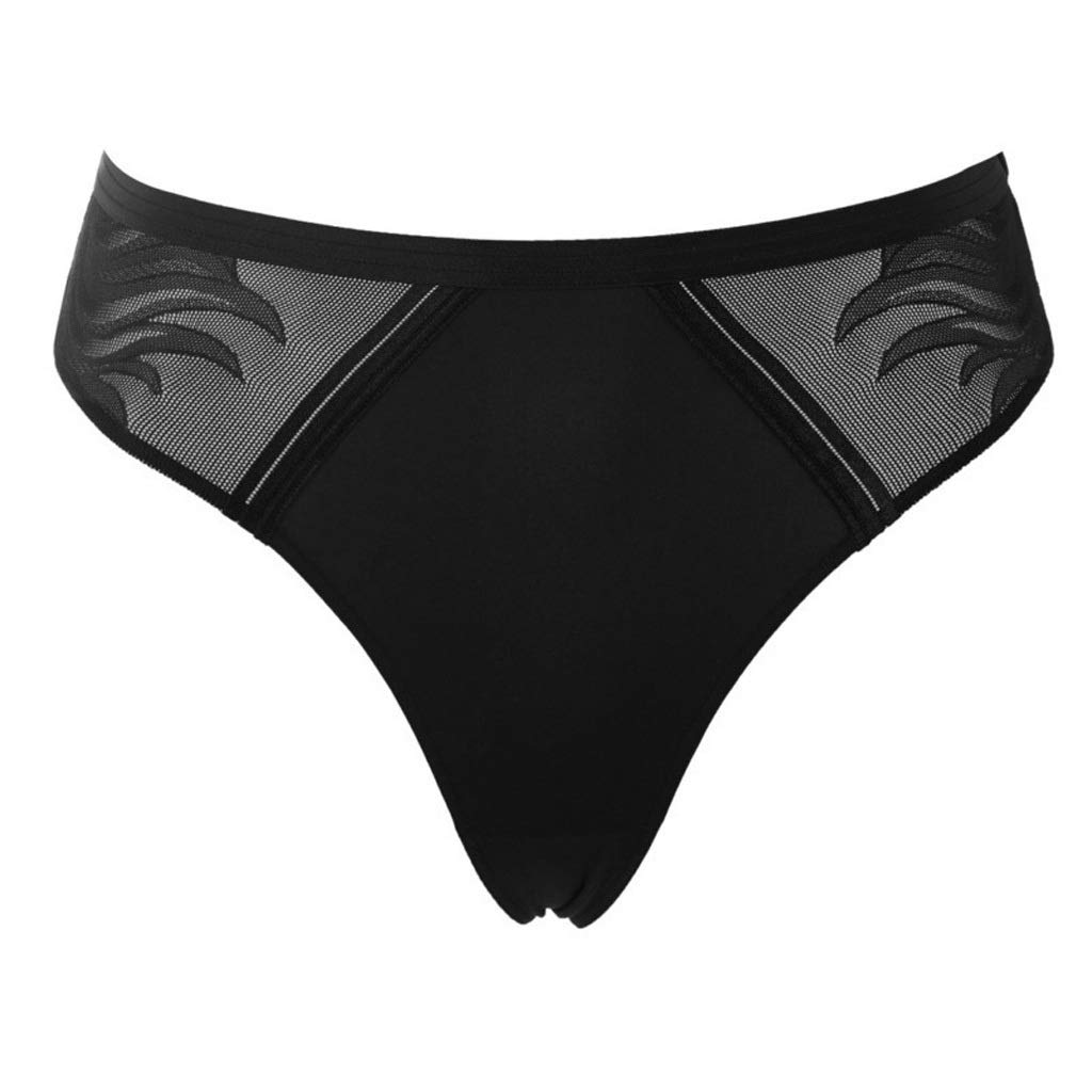 Culotte Sexy En Dentelle Florale, String En Dentelle Taille Mi-haute Confort Noir Rose (Color : Black, Size : L)
