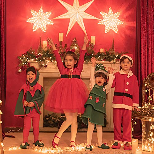 Ozkiz Christmas Dress for Girls Toddler Long Sleeve Red Dresses3