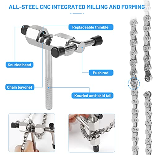 DBREAKS Bicycle chain, 6/7/8 speed bicycle chain tool, with chain breaker and chain tester, 6 works of chain lock - Image 3