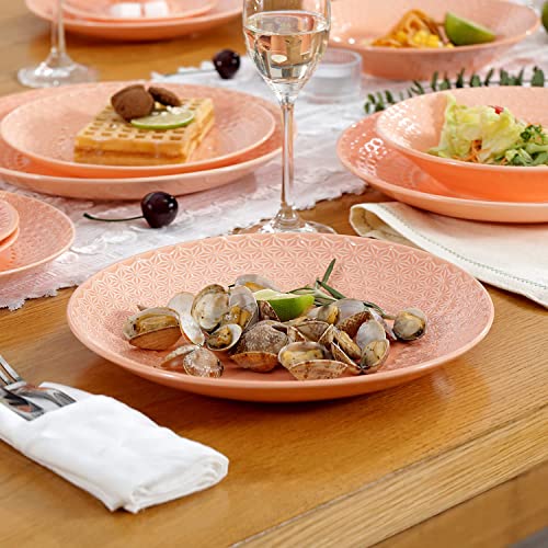 suntun Geschirrset 6 Personen, 36 teilig Porzellan Retro Orange Tafelservice Geschirr-service Kombiservice mit 6 Speiseteller, 6 Suppenteller, 6 Kuchenteller, 6 Schalen, 6 Kaffeetassen, 6 Untertassen - Image 7