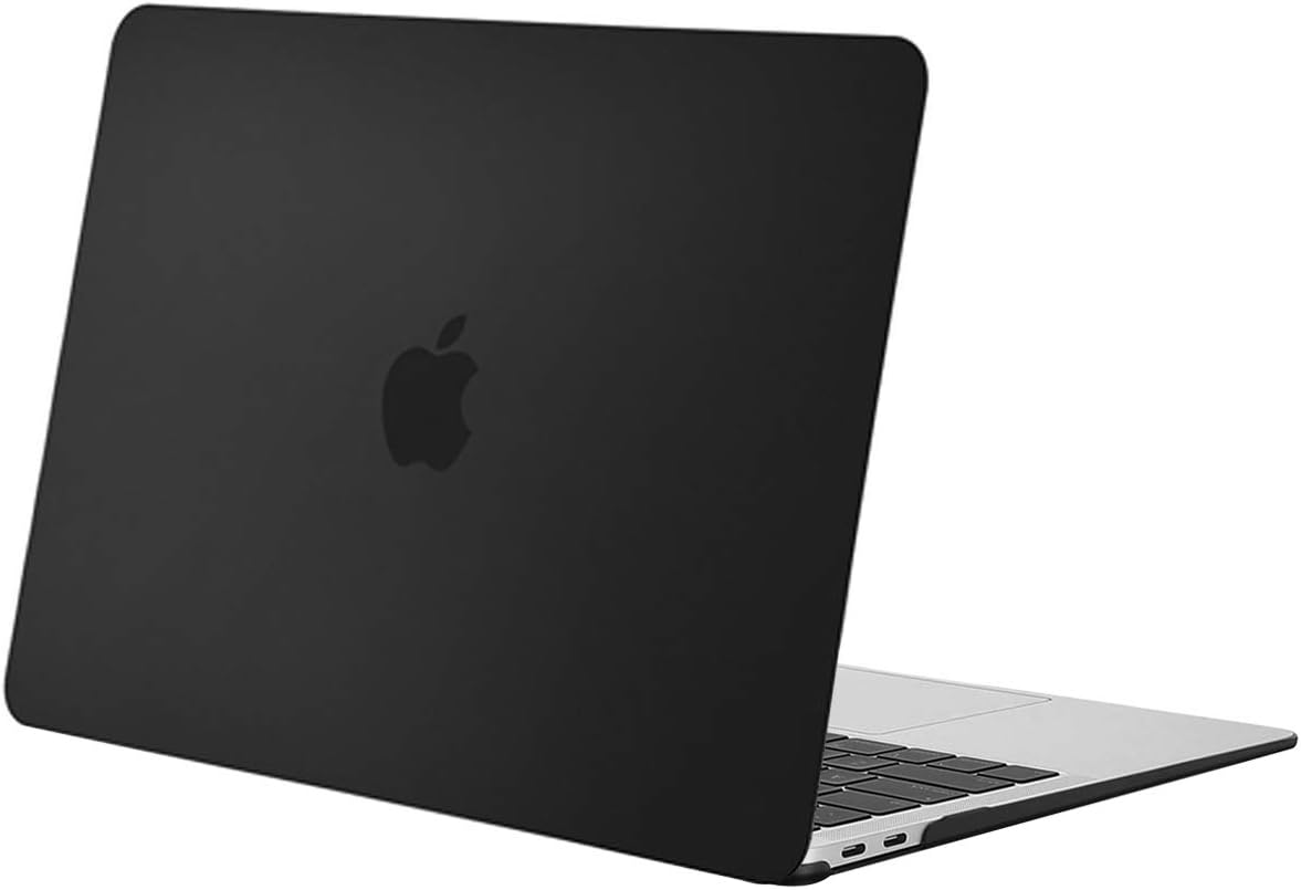 MacBook Air 13 inch Case 2019 2018 Release A1932, Plastic Shell Cover (Newly Version) Hard Case Only Compatible MacBook Air 13 inch with Retina Display & Touch ID, Black