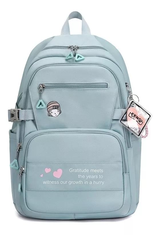 Moda Mochila Escola Viagem Notebook Prova Água (Azul Boneca)