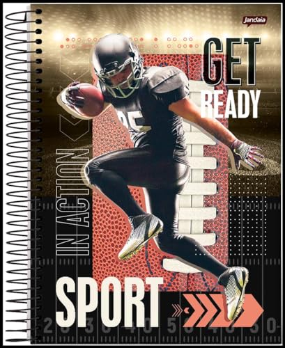 Kit de Cadernos, Jandaia, Universitário, 1 Matéria, Capa Dura, Sport, 80 Folhas, Pacote com 4