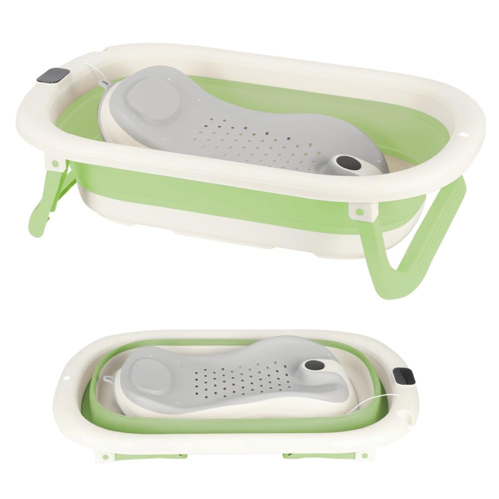 Faltbare Babybadewanne, Babybadewanne, faltbar, mit Kissen, Babywanne, Reduzierer für Babys, Badewanne für Babys von 0 bis 36 Monaten, tragbare Babybadewanne