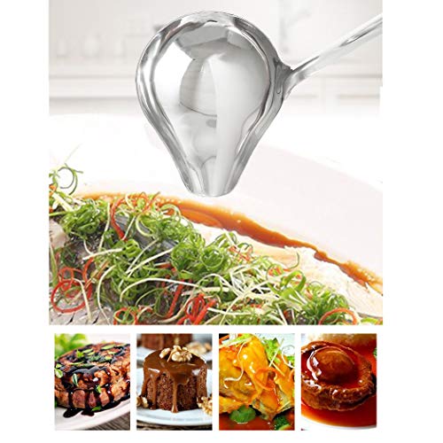 HSTYAIG Kitchen Stainless Steel Saucier Drizzle Spoon Mint Sauce Ladle Sauce with Spout (Drizzle Spoon) - Thumbnail 5