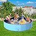 COMMOUDS 87Inch Large Foldable Dog Pool, Collapsible Hard Plastic Dog Kiddie Swimming Pool, Portable Pet Bath Tub Wading Pools for Kids and Puppy Small Medium Large Dogs