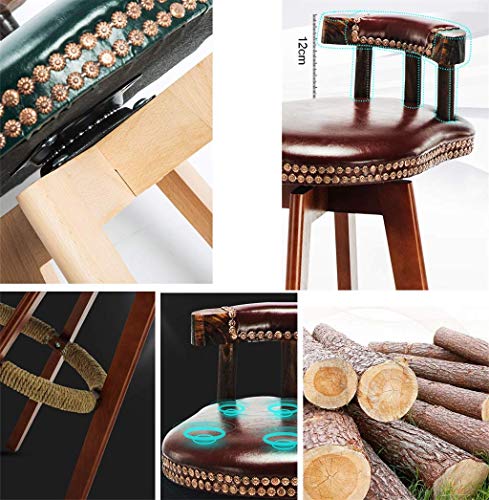 Tabourets à bar de cuisine pivotants avec chaise haute rembourrée 65cm