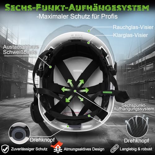Casco de seguridad forestal GREEN DEVIL con gafas dobles y silenciador ABS 2