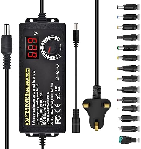 Aazon.co: AOYADAISU 3V ~ 24V 3A 72W Power Supply Adjustable 3V 5V 6V