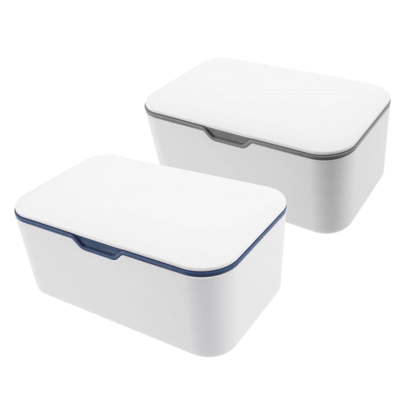 Feuchttücherbox für Babys mit Deckel, 2 Stück-pack, Kunststoff, Blau