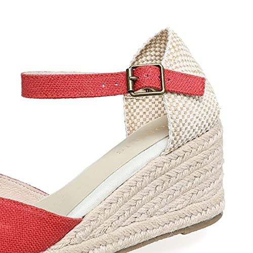Image of Women's Espadrille Wedge Sandals Closed Toe Lace-Up Shoes