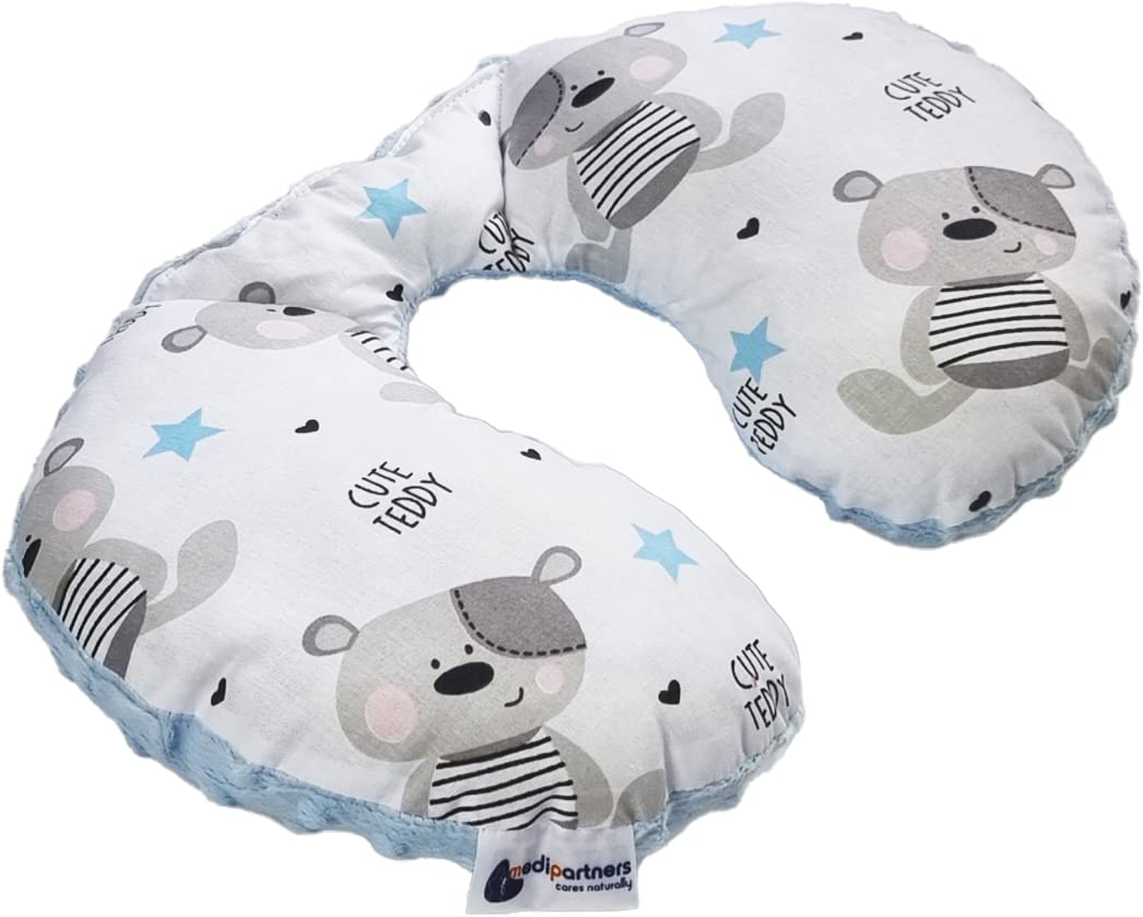 Medi Partners Neck Cushion for Baby 100% Cotton/Plush Baby Neck Cushion for Stroller Car Ride Travel Sleep Neck Pillow Snooze Roll