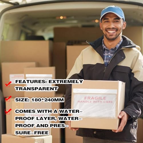 Lieferscheintaschen, Transparent Versandtaschen, Selbstklebende Begleitpapiertaschen, Dokumententaschen Transparent Selbstklebend, ideal zum Verpacken von Druckmedien oder Textilien 25PCS