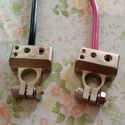 Wiring Connecting Terminals - 2pcs(- and +) Car Battery Terminal Clamp Copper Alloy Connector with Cover