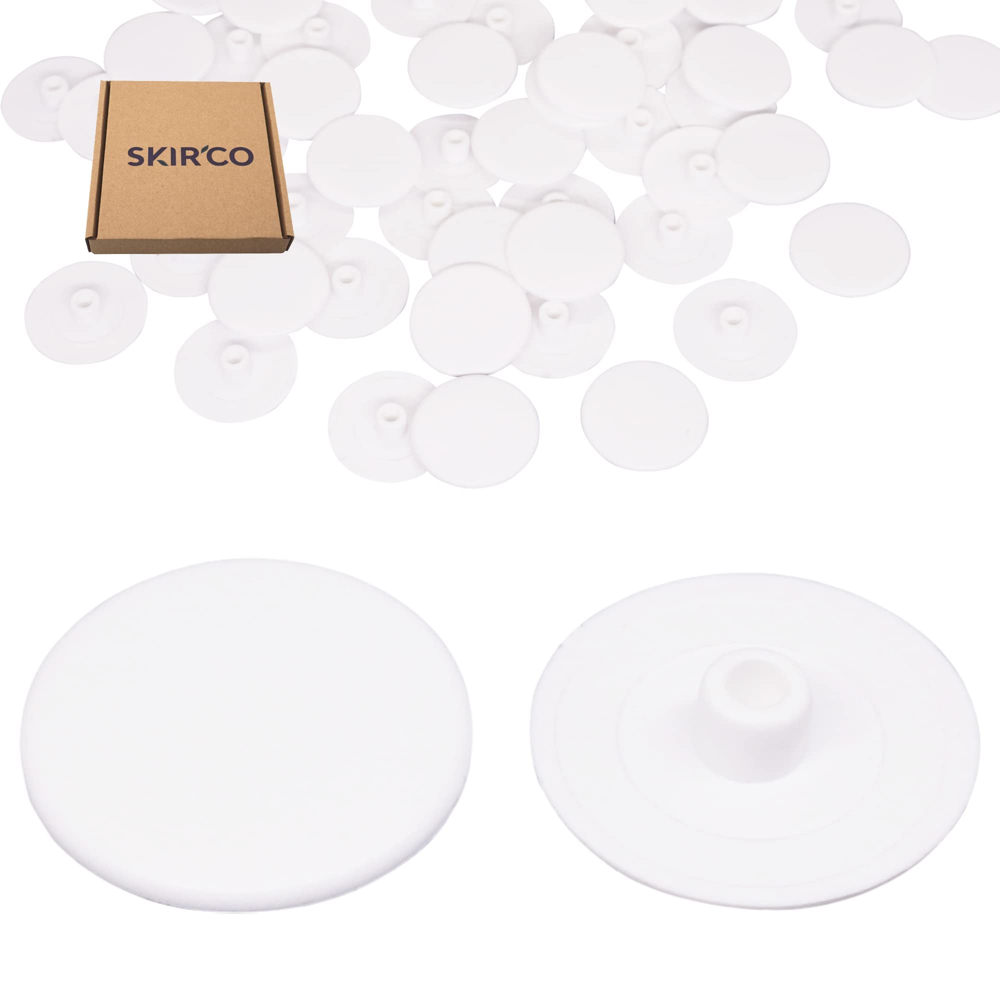 SKIR'CO (20 pcs) White Plastic Cover Caps 18 mm, Plastic Caps for Confirmat Screws and Cam Lock Nuts Plastic Screw Covers - Image 2