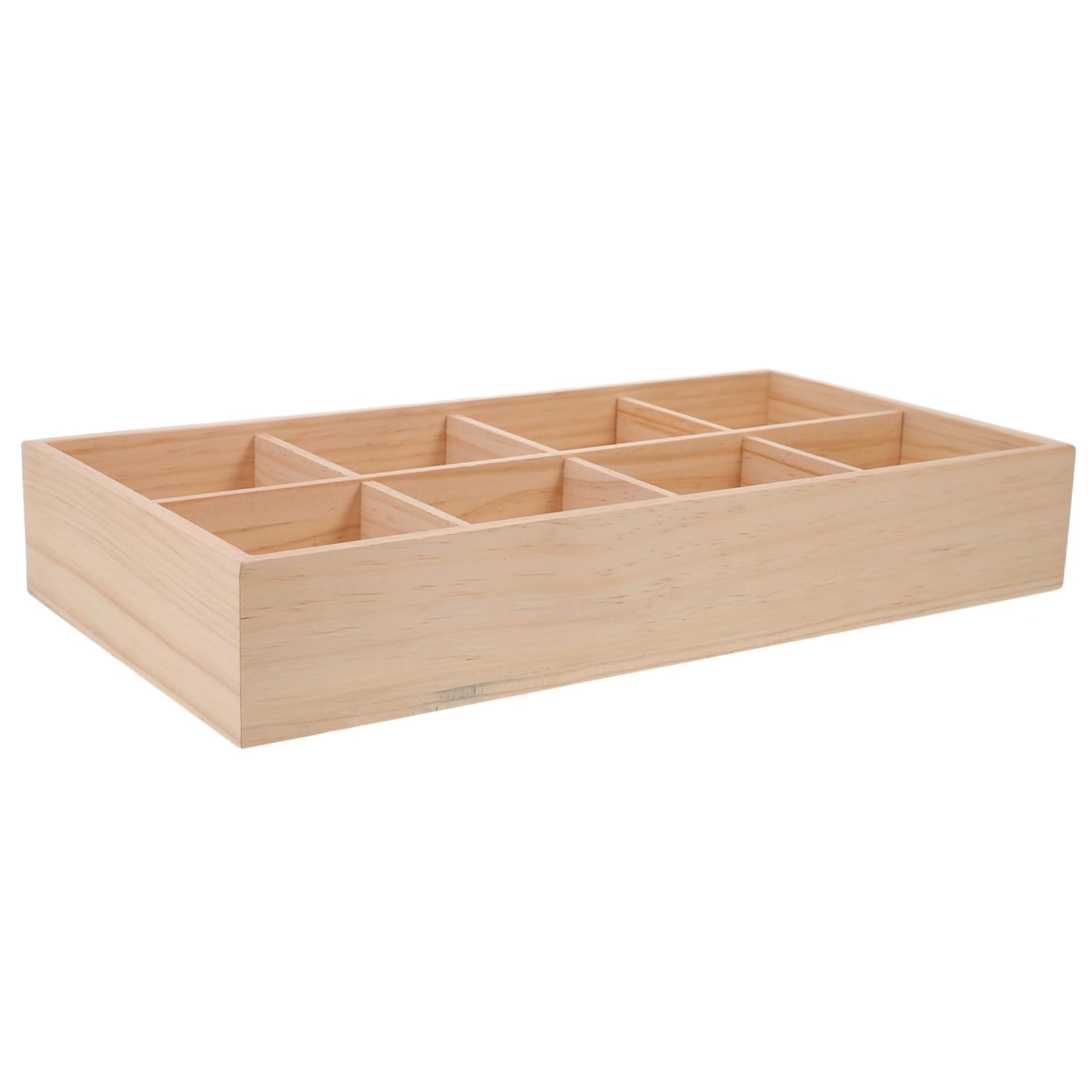 Scatola Portaoggetti in Legno Coperchio, Design a Scomparti, Contenitore Multifunzionale per Bustine di Tè, Frutta Secca e Snack