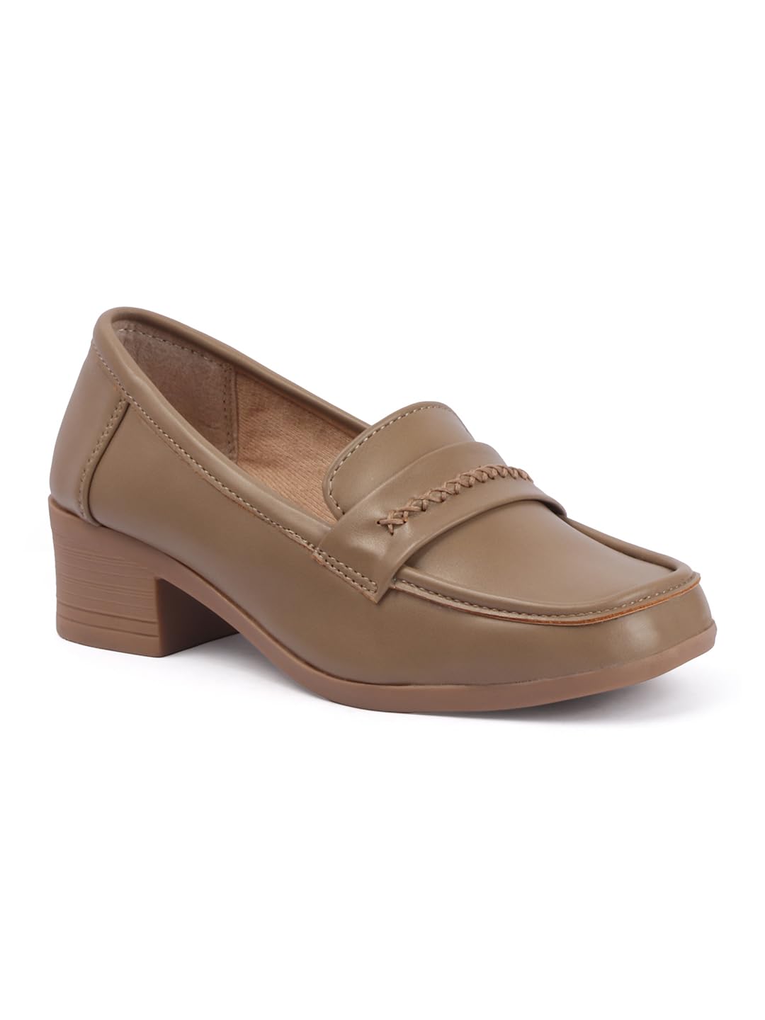 aroom Women’s Block Heel Loafers with Cushioned Insole, Slip-On Comfortable Casual and Office Wear Stylish Shoes-picture-38