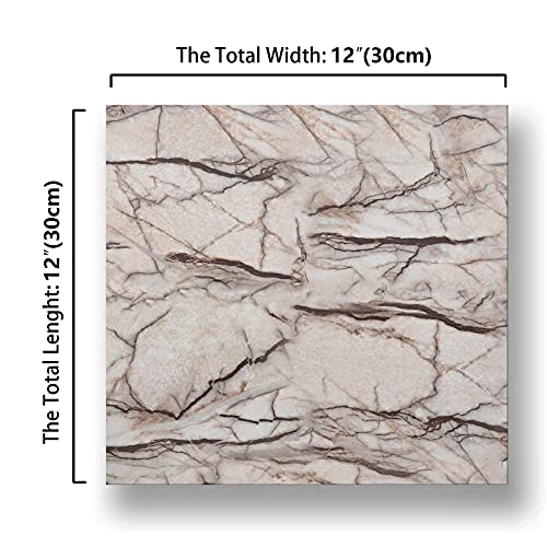 Chichome 12X12 Inch Peel And Stick Floor Tile Bathroom Waterproof Cracked Marble Vinyl Flooring Tiles Self Adhesive Removable Kitchen Stick Floor Tiles Decorative For Bedroom Basement Floor 16-Pack #TOP1