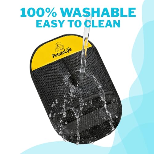 PotatoLife Pet Hair Removal Glove Upgraded Reusable Electrostatic Washable Fur Remover for Dogs Cats, Grooming Mitt for Couch, Sofa, Furniture, Carpet, Clothing and Car Seat, 2-Pack Small — view 5