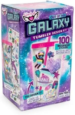 Fashion Angels Out Of This Galaxy - Kit de diseño de vaso con 100 calcomanías impermeables. Sin BPA