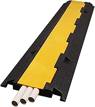 AAKK Pasacables De Suelo, Canaleta Pasacables para Suelo Protector De Cables para Suelo, Canaleta Cables Suelo El Reductor De Velocidad(Size:1000x220x32MM,Color:Amarillo Negro)