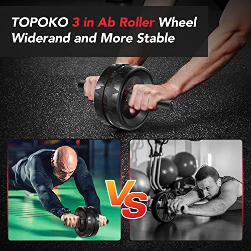 3 Inches Ab Roller, Ab Roller Wheel For Abdominal Exercise And Core Strength Training, Ab Wheel Roller Exercise Equipment For Home Gym Fitness, Ab Exercise Wheels With Knee Pad Black #TOP2