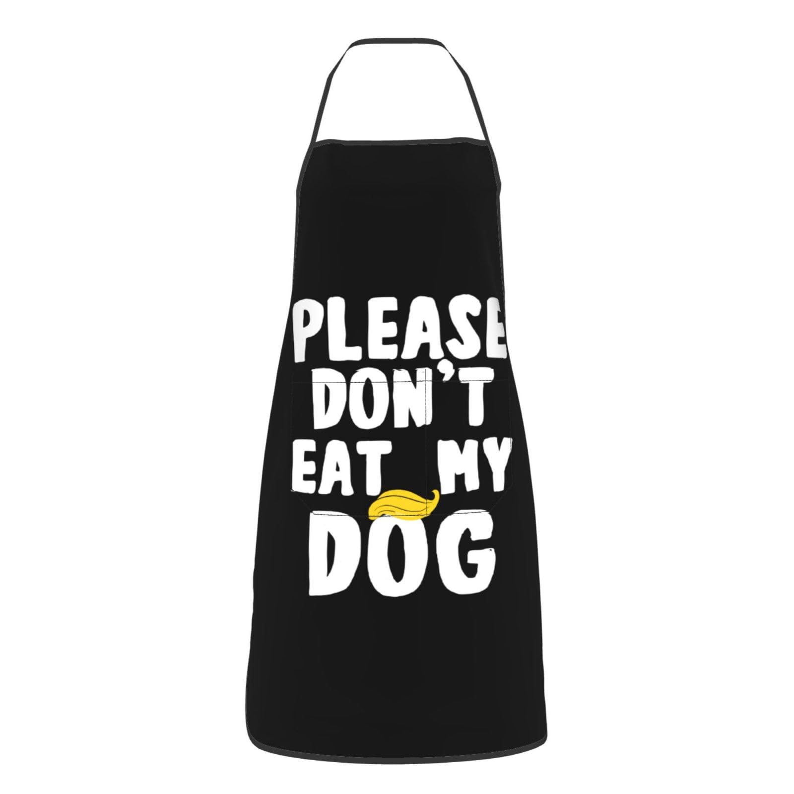 nopicsn Please Don't Eat My Dog Apron for cooking with Pockets Women Men Kitchen Chef Funny Aprons