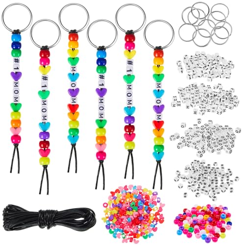 Taiyin 361 Pcs/24 Sets Mother's Day Bead Key Chain Craft