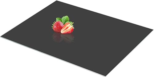 VSAR House Tabla de cortar de vidrio templado para cocina, 12 x 16 pulgadas, tabla de cortar con patas de goma, resistente al calor, resistente a