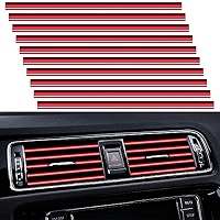 DaKuan Bandes Décoratives Intérieur Voiture Rouge - 10m + 20 Bandes Climatisation