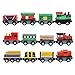 Xuniu 12 Pezzi Funny Pretend Gioca Toys Set, carro Armato Magnetico di Legno Mini Treni Toy for Kids Regali Gioco da Tavolo