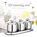 TENTA KITCHEN TENT 18/8 Stainless Steel Seasoning Containers Set Spice Jar Spice Rack Condiment Cruet Bottle Salt Pepper Sugar Storage Organizers with 3 Serving Spoons And Non-slip Base