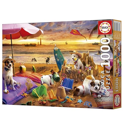 Puzzle EDUCA Chiens Jouant à la Plage 1000 pièces 68 x 48 cm À partir de - vue 6