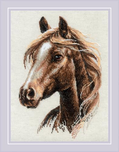 Image of RIOLIS - Proud Spirit 2293, Animal Cross Stitch Kits 11 inchx15, Cross Stitch Kits for Beginners & Advanced, Crossstitching Kit Adult, Embroidery Counted Stitching Kit