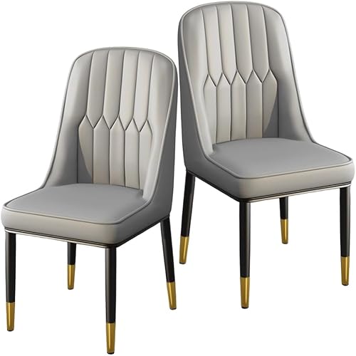 Miniatura 36 de YVYKFZD Dining Chairs Set of 2/4, Kitchen Chairs with Back and Metal Legs, PU Leather Dining Room Chair, Armless Comfy Side Chair, for Living Room,