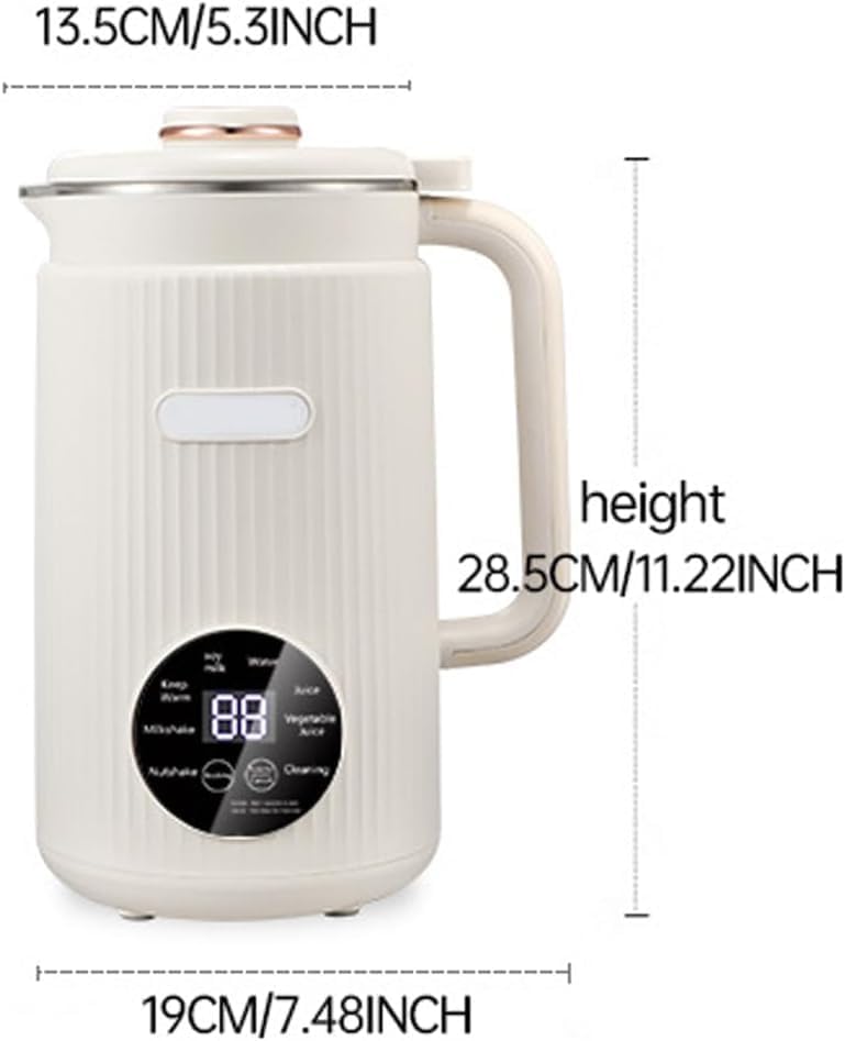 Sojamilchbereiter, 1,2L Nussmilchmaschine mit LED-Anzeige, 12H Timer, 9 Funktionen, Edelstahlklinge für Mandel- und Hafermilch