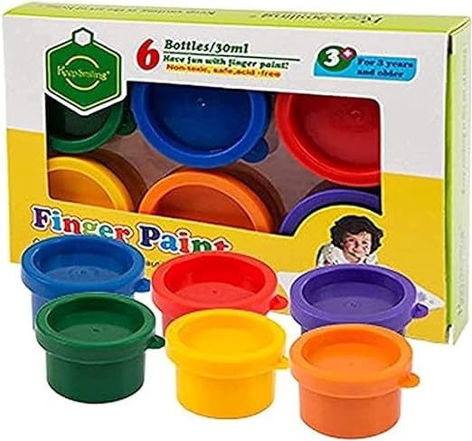 Levin 6 Pcs 30ML Finger Paint, non toxic Smooth, Mixable, Easy to Wash & Dry Paints for Kids (B0D6NHH7D7) Amazon Price History, Amazon Price Tracker