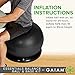 Gaiam Essentials Balance Ball & Base Kit, 65cm Yoga Ball Chair, Exercise Ball with Inflatable Ring Base for Home or Office Desk, Includes Air Pump - Purple