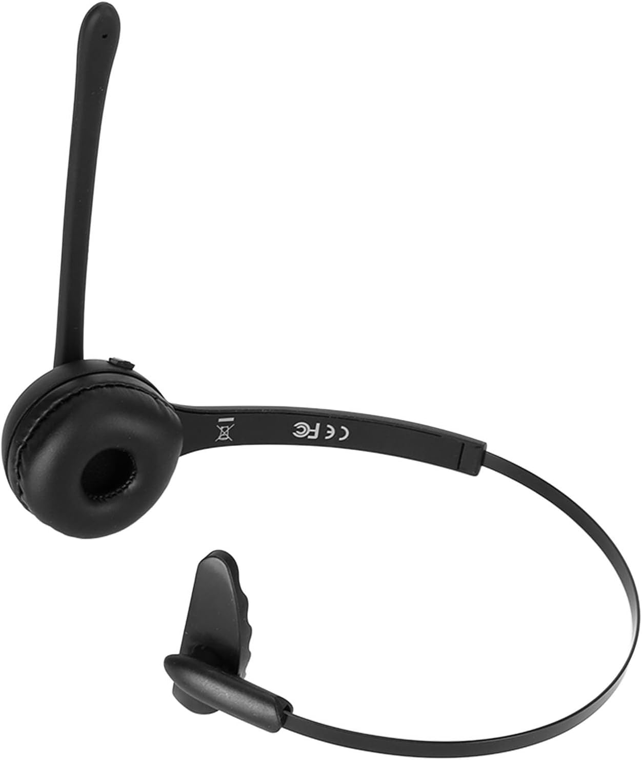 Karlak HD Adjustable Mic Telephone Headset Single Ear Wireless Business Headphone for Game Meeting Black