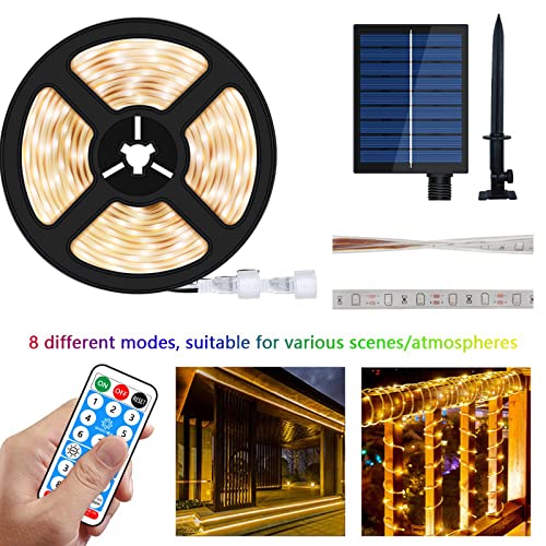 Cinta led solar exterior 16.4 pies 280 LEDs blanco cálido miniatura 3